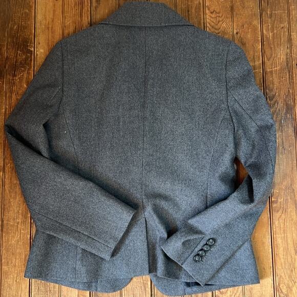 Talbots Kate fit wool pleated collar Women's Charcoal Blazer size 10 - Picture 8 of 8